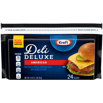 Kraft Deli Deluxe American Cheese Slices, 24 ct Bag