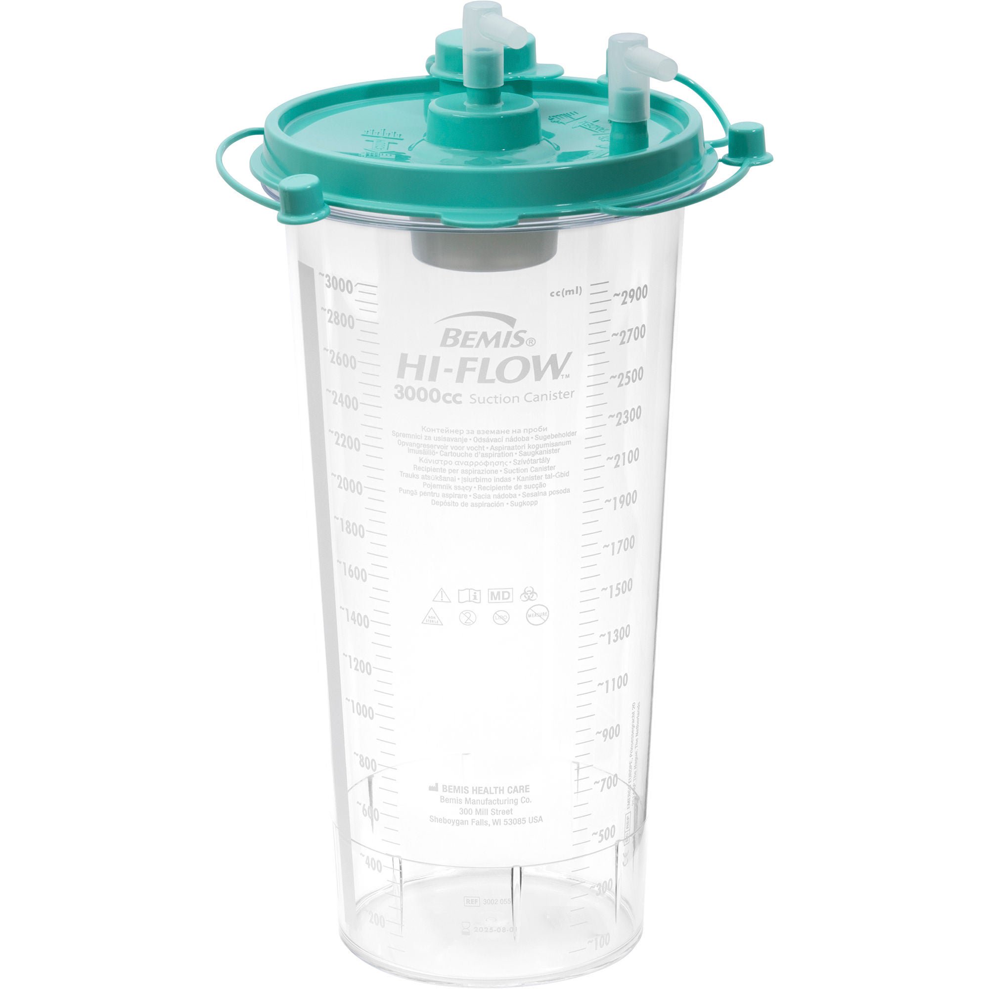 Hi-Flow™ Rigid Suction Canister for use with Bemis Quick-Drain™ Systems, 3000 mL
