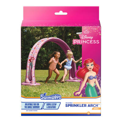 SwimWays The Little Mermaid Princess Ariel Sprinkler, Inflatable Splash Pad, Pool Furniture & Outdoor Toys, Disney Party Supplies, Pool Toys for Kids Ages 3 & Up
