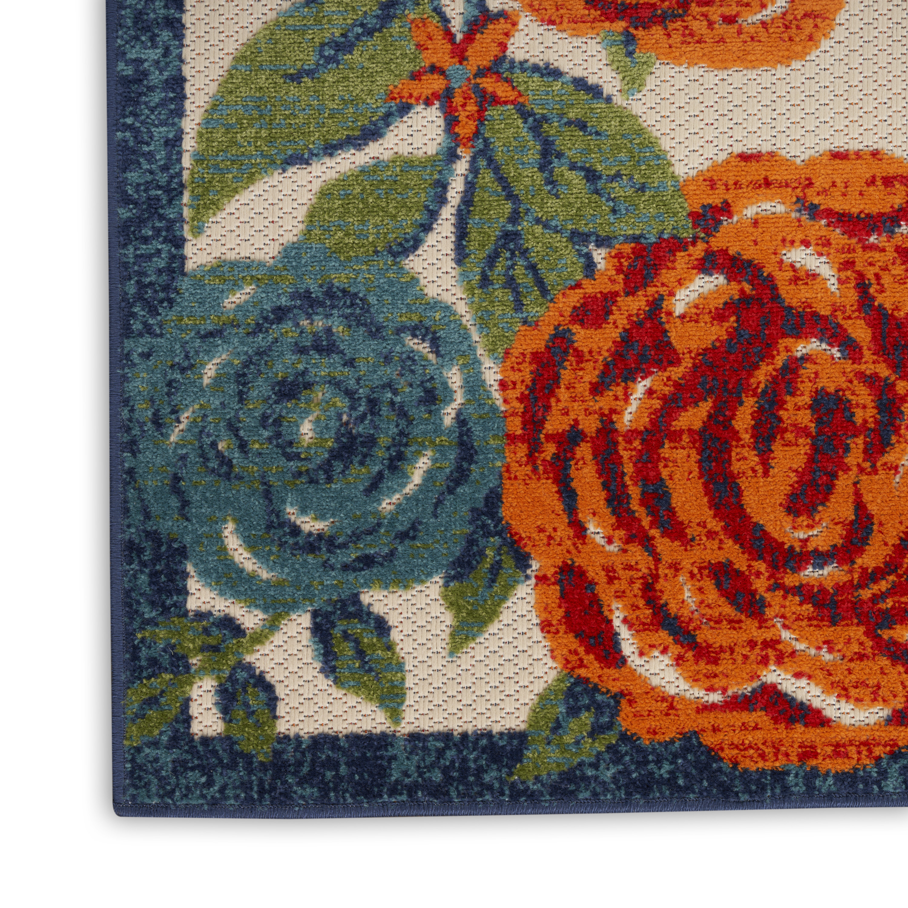Nourison Aloha 7'10" x 10'6" Ivory Multicolor Outdoor Rug