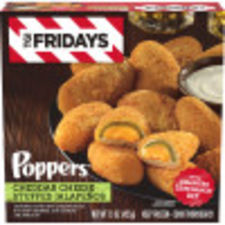 TGI Fridays Cheddar Cheese Stuffed Jalapeno Poppers with Cilantro Lime Ranch Dip, 15 oz Box