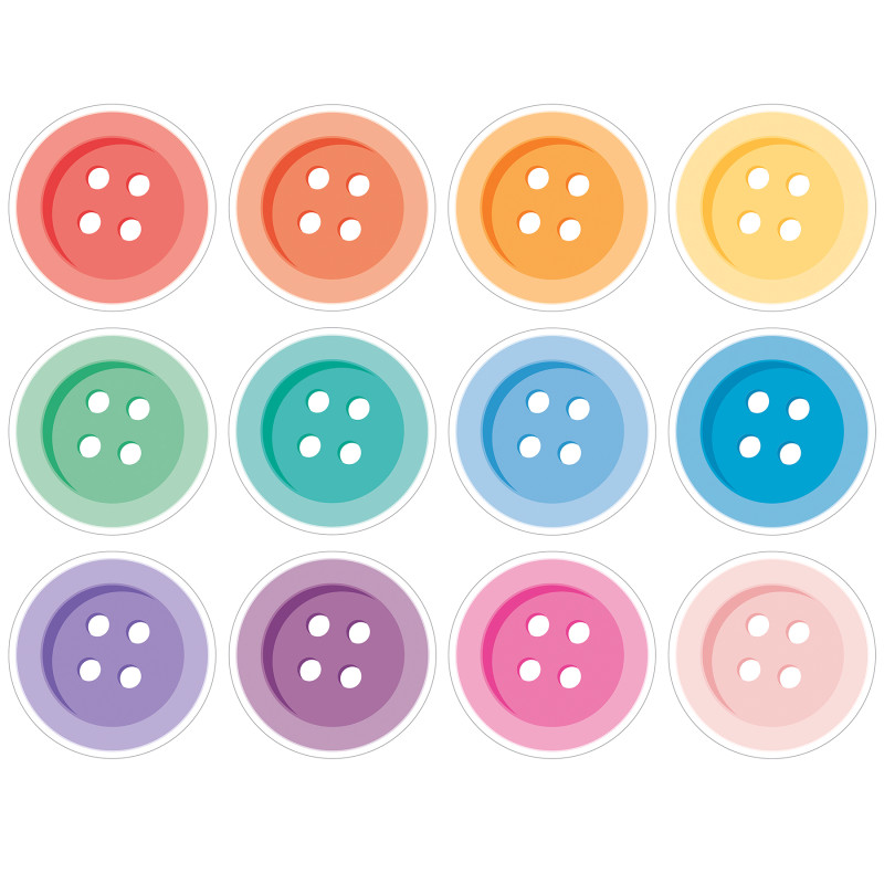 Crafty and Cool Buttons Cutouts, Pack of 36