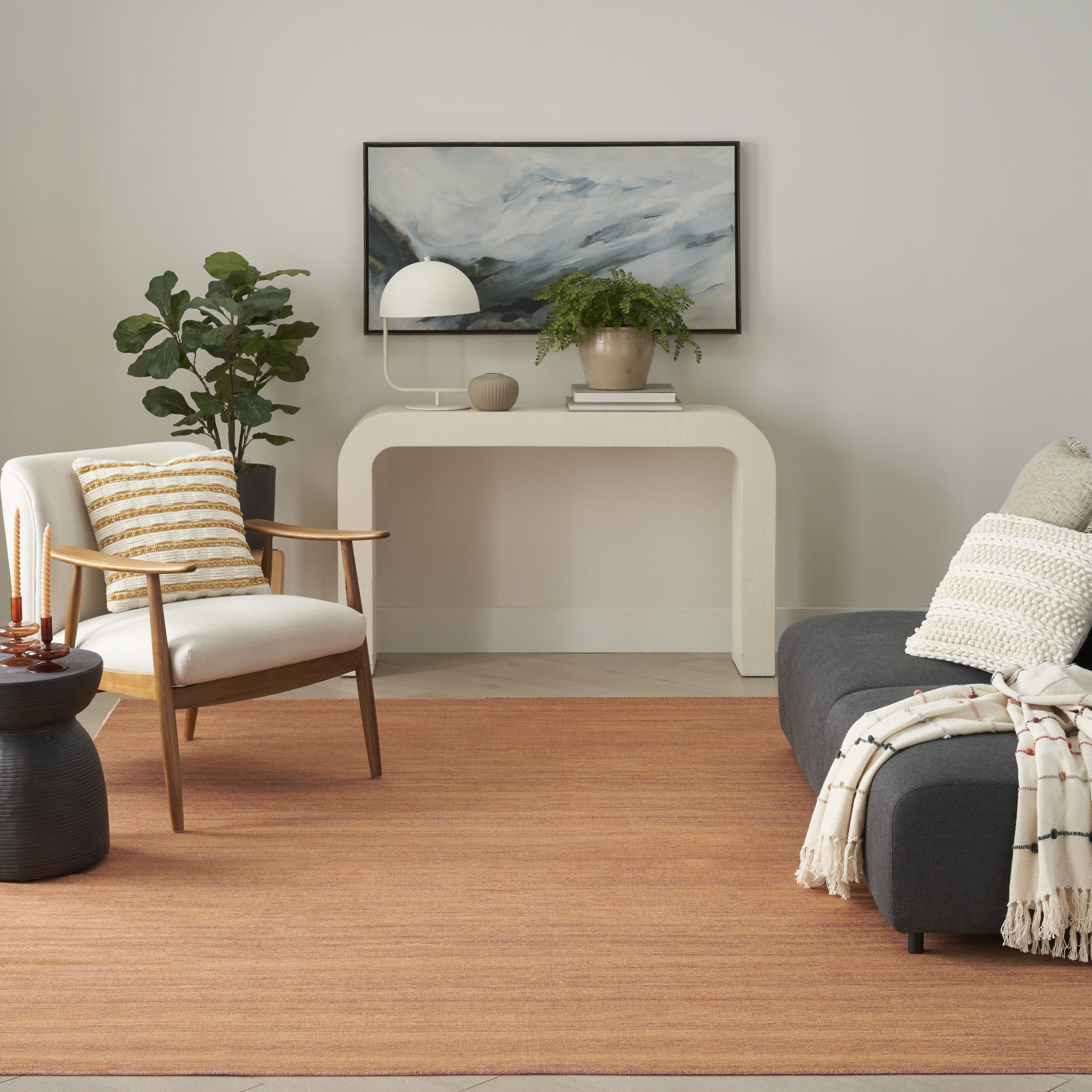 Nourison Washable Essentials 6' x 9' Copper Modern Indoor Rug