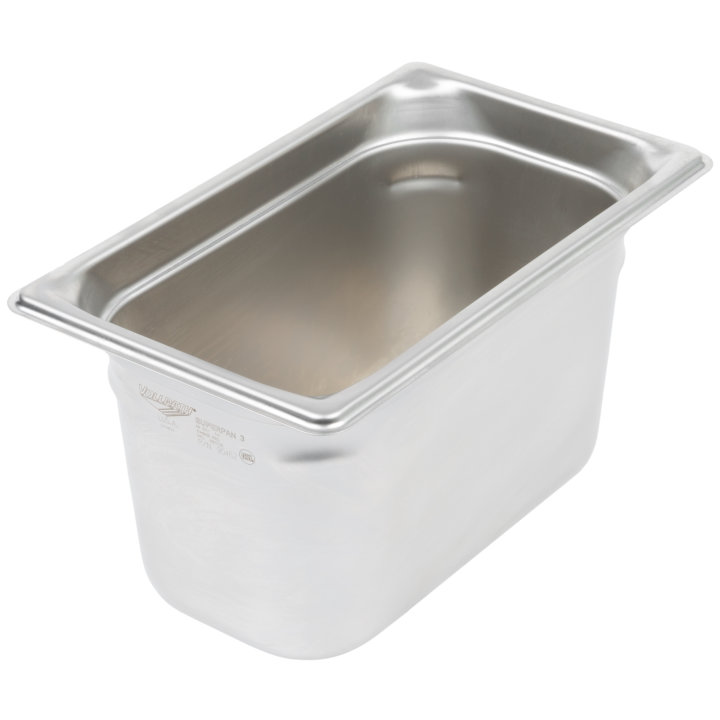 Fourth-size 6-inch-deep Super Pan 3® stainless steel steam table pan