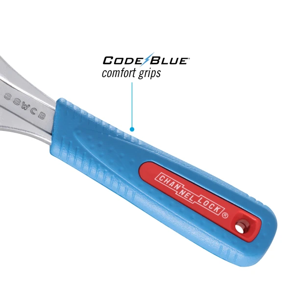 8SWCB 8-inch CODE BLUE® WideAzz® Slim Jaw Adjustable Wrench