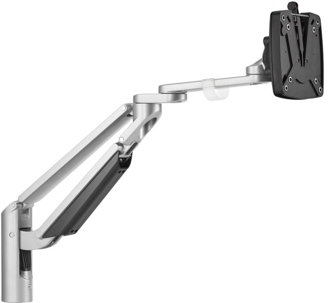 The Novus CLU Plus monitor arm in silver.