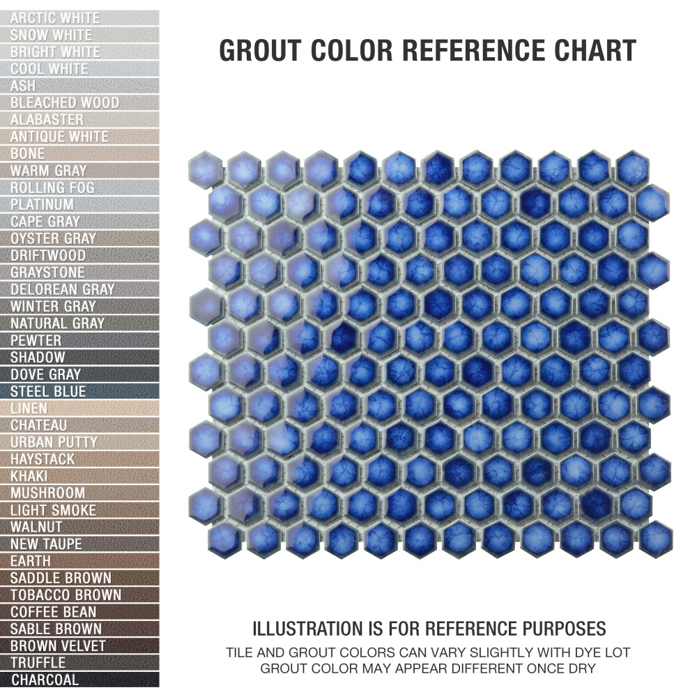 Hudson 1″ Hex Sapphire 11-7/8 in. x 13-1/4 in. Porcelain Mosaic Tile