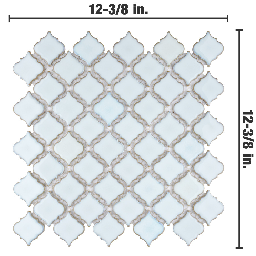 Hudson Tangier Silk White 12-3/8 in. x 12-3/8 in. Porcelain Mosaic Tile