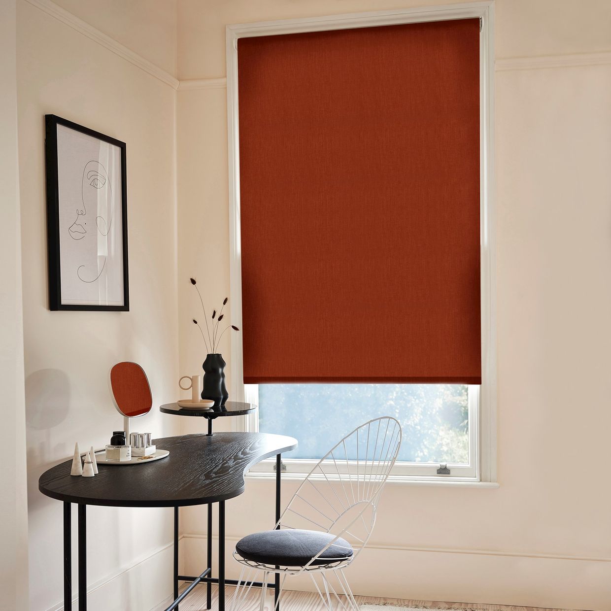 Penelope Burnt Orange Roller Blind
