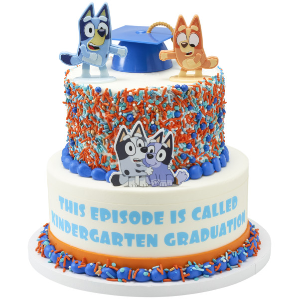 Blue Grad Cap With Tassel Layon