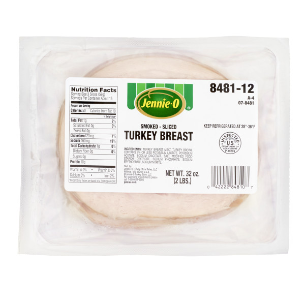 JENNIE-O(r) Smoked Turkey Breast Sliced .7 Ounces 6/2lb . C1CB - Front Center Inner Pack (Hi Res)