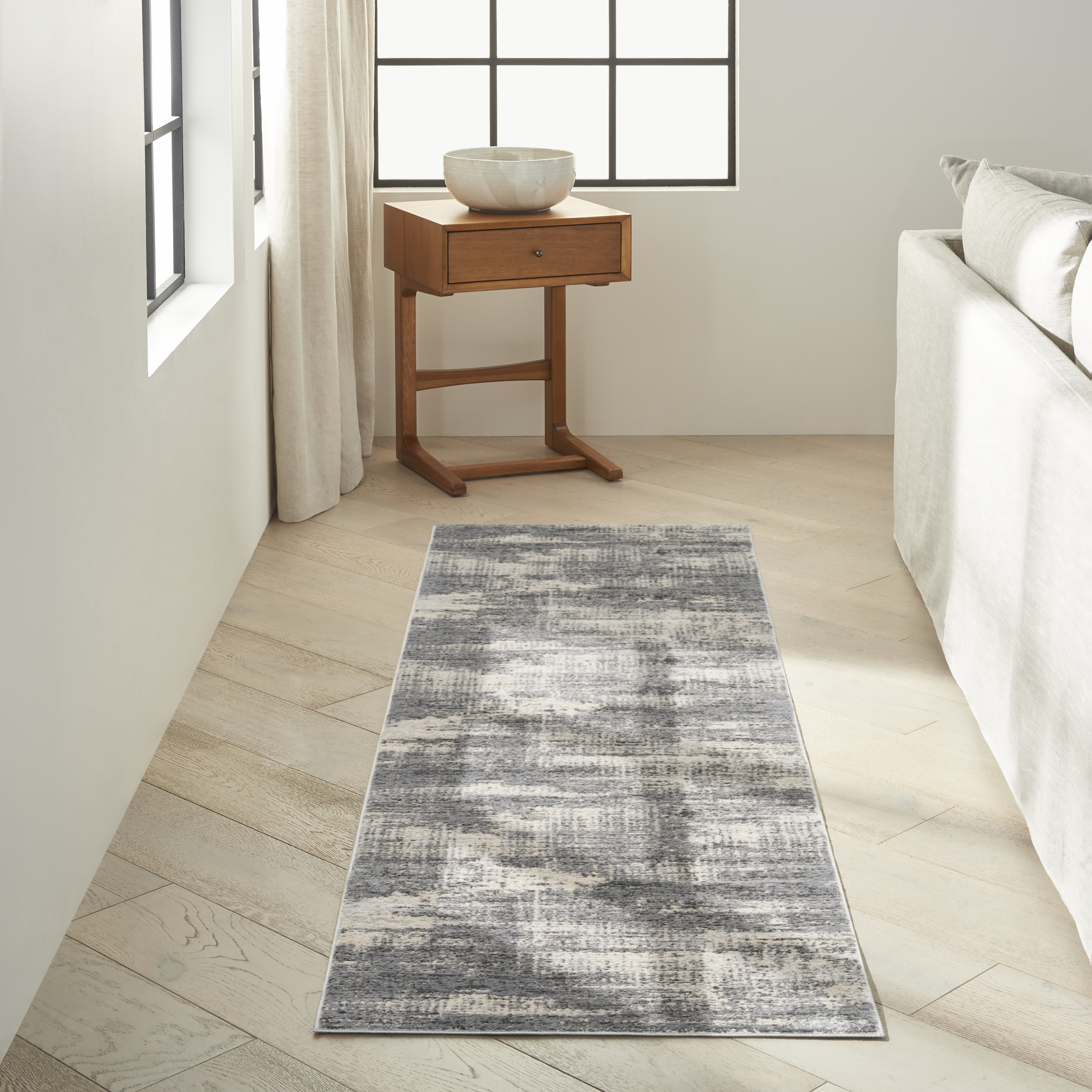 Calvin Klein CK950 Rush 2'3" x 7'3" Grey Beige Modern Indoor Rug