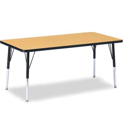 Berries® Rectangle Activity Table - 30" X 60", A-height - Oak/Black/Black