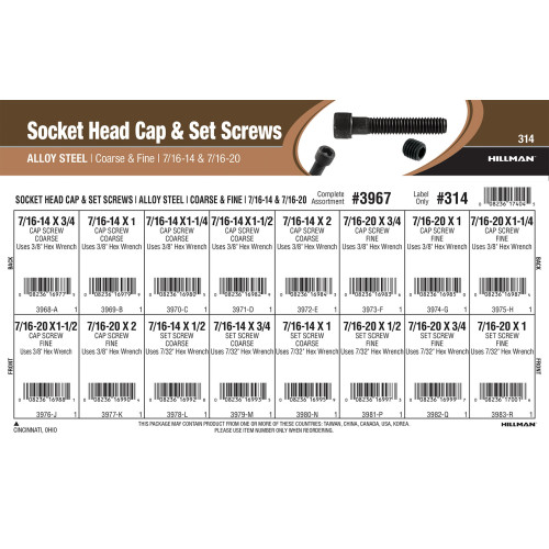 Socket-Head Cap & Set Screws Assortment (7/16