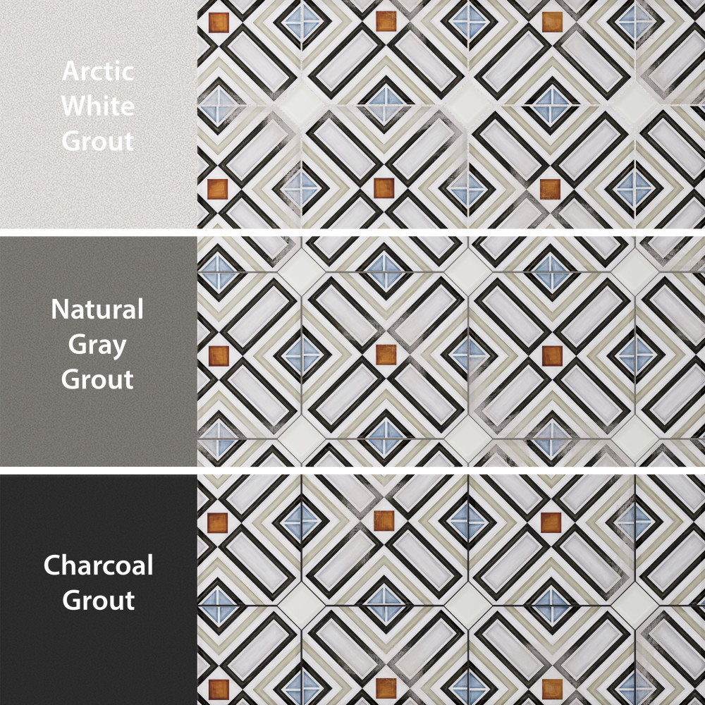 Vaudeville Octagon Deco Ritter with Taco Nacar 7-7/8 in. x 7-7/8 in. Porcelain Floor and Wall Tile