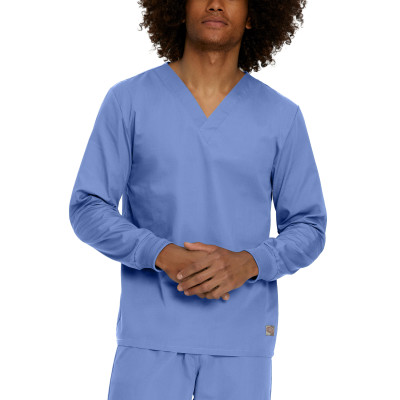 Landau Scrub Zone LT104 Pocketless Unisex Long Sleeve Scrub Top-Landau