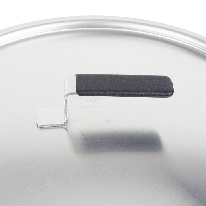 14 ⅞-inch Wear-Ever® domed aluminum cover with satin finish in dipped handle