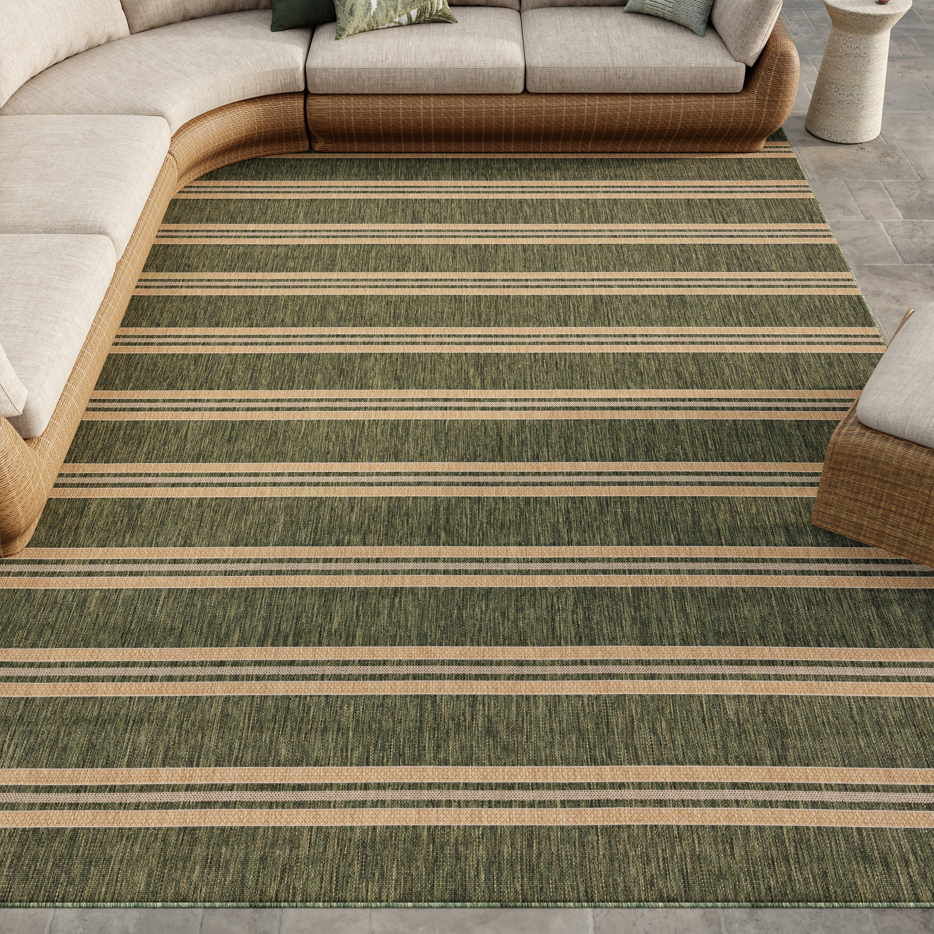 Nourison Horizon Indoor/Outdoor 9' x 12' Green Modern Rug