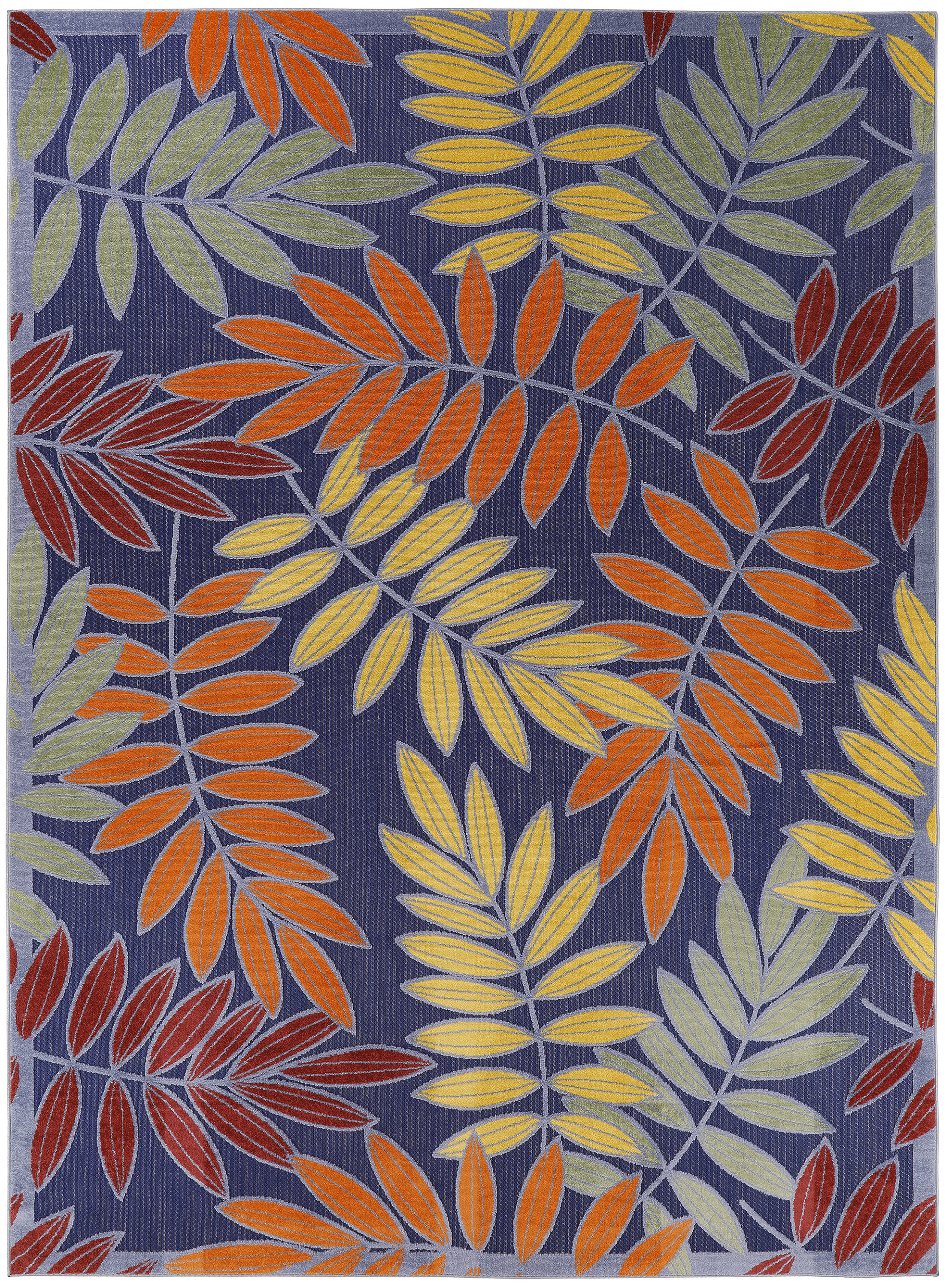 Nourison Aloha 7'10" x 10'6" Navy Multicolor Outdoor Rug