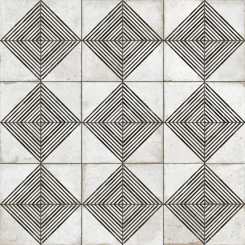 Kings Rombos Nero 17.63x17.63 Square Ceramic Floor and Wall Digital Pattern