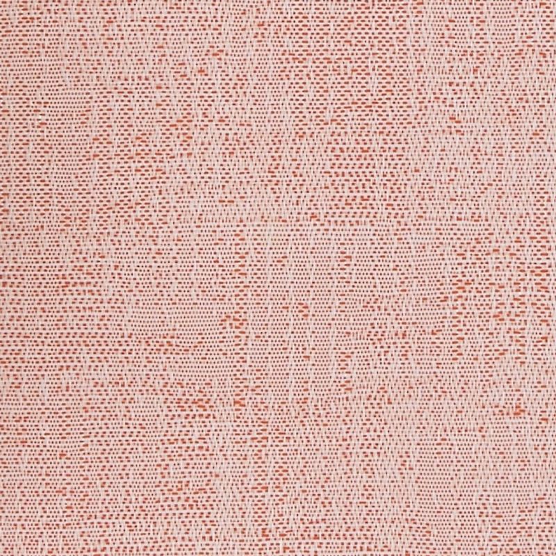 Woven fabric: tight linen-like weave in pale pink with small rust-red flecks; threads form a subtle horizontal and vertical grid. Fabric lies flat under even light in an extreme close-up.