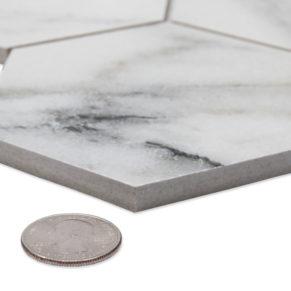 Touche 4″ Hex Zebre 11-3/4 in. x 13-5/8 in. Porcelain Mosaic Tile