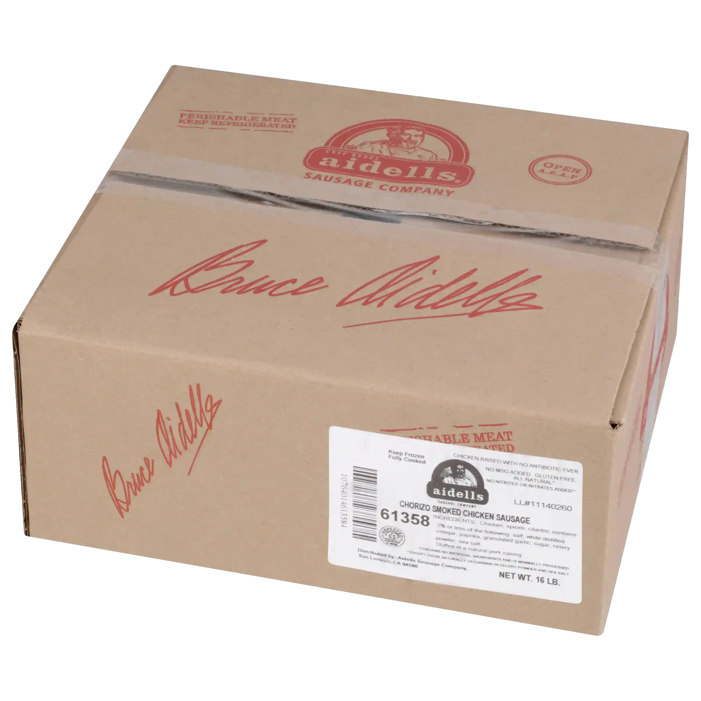 Aidells® Fully Cooked Smoked Chorizo Chicken Sausage Links, 4 oz, 64 Links per Case, 16 Lbs, Frozen_image_5