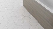 Floor Tiles Ice White Trapezium 4x9 Matte