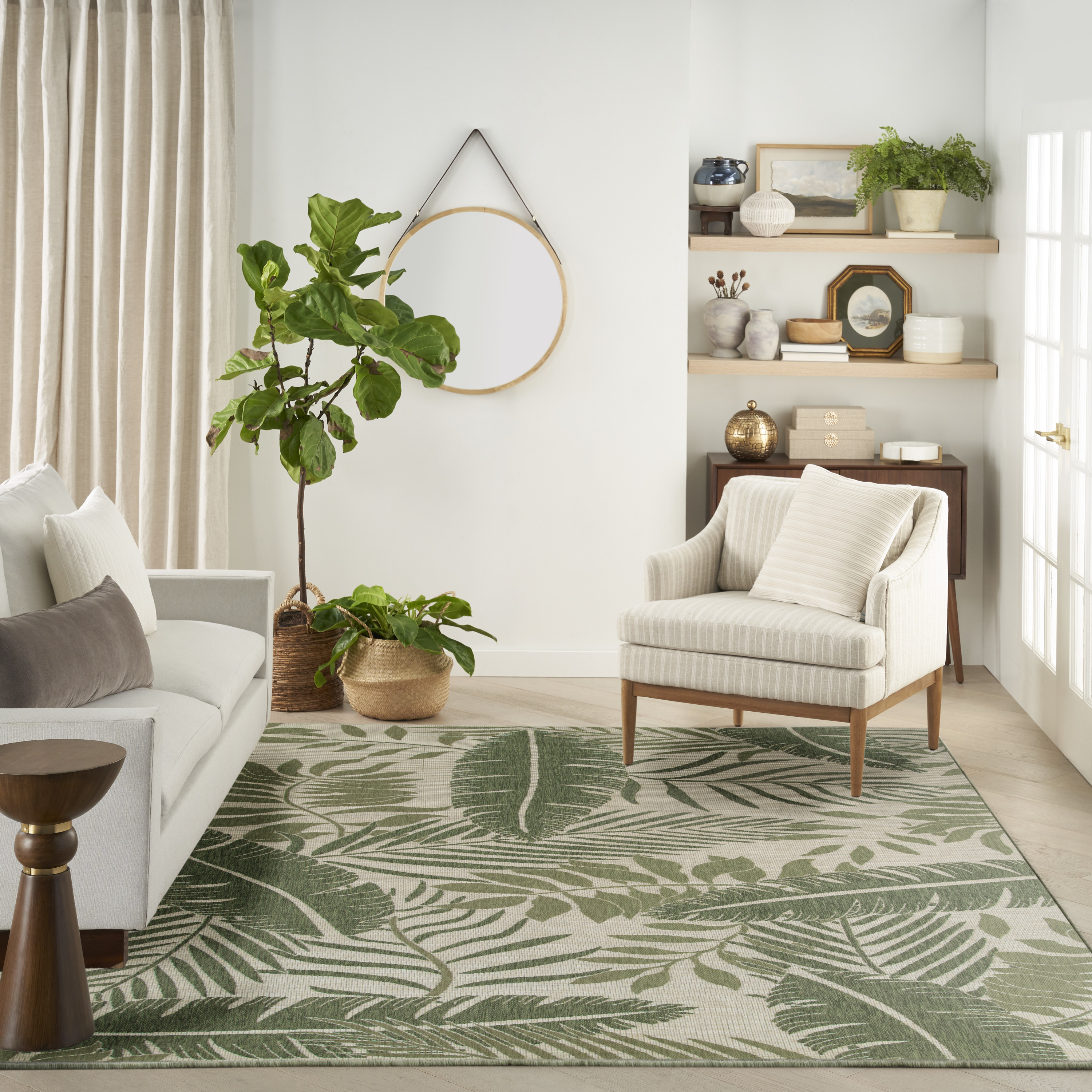 Nourison Garden Oasis 10' x 14' Ivory Green Outdoor Rug