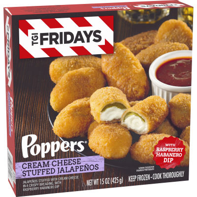 TGI Fridays Frozen Appetizers Cream Cheese Jalapeno Poppers with Raspberry Habanero Dip, 15 oz. Box