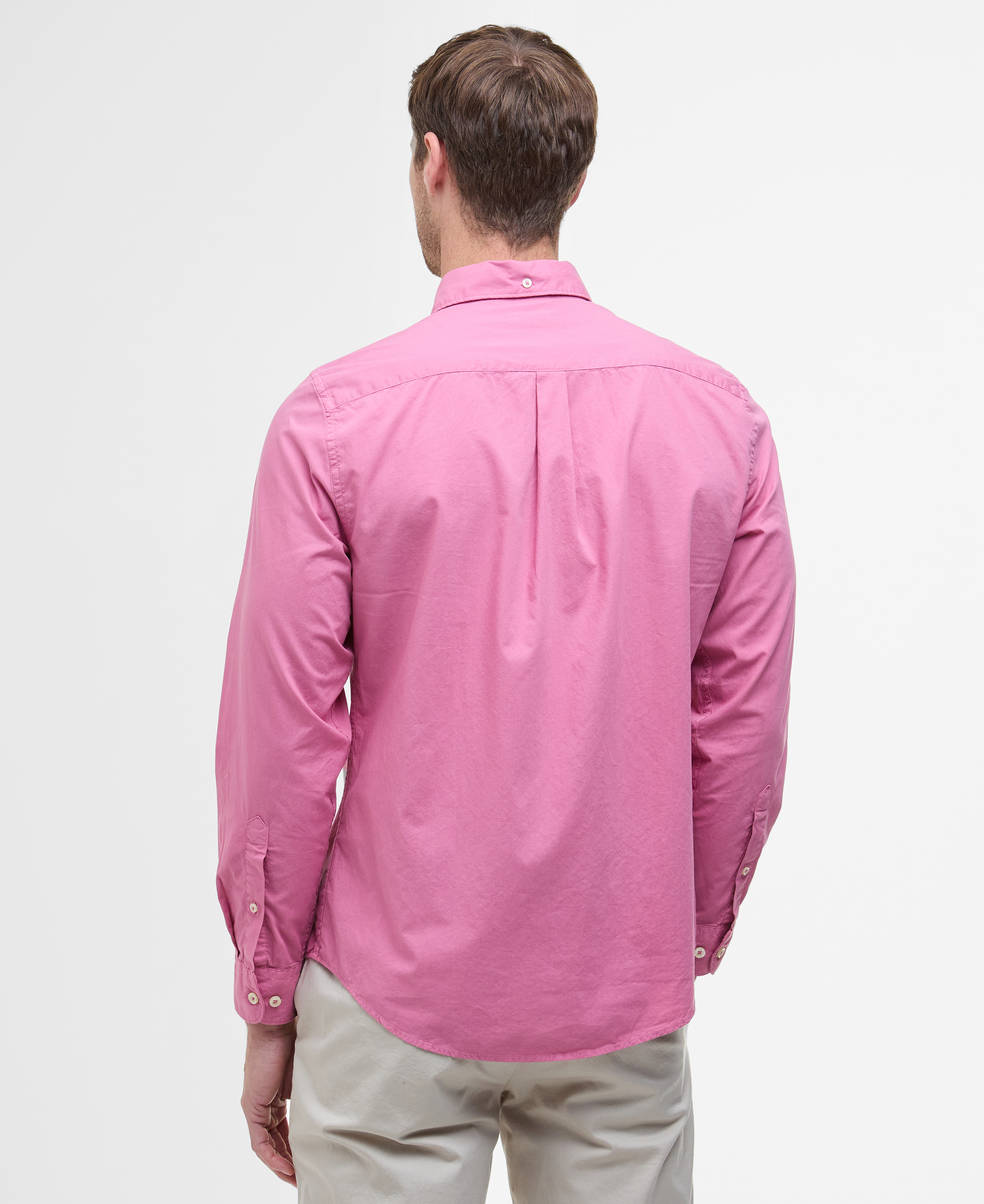 Camicia a maniche lunghe tinta in capo leggermente aderente image number 2