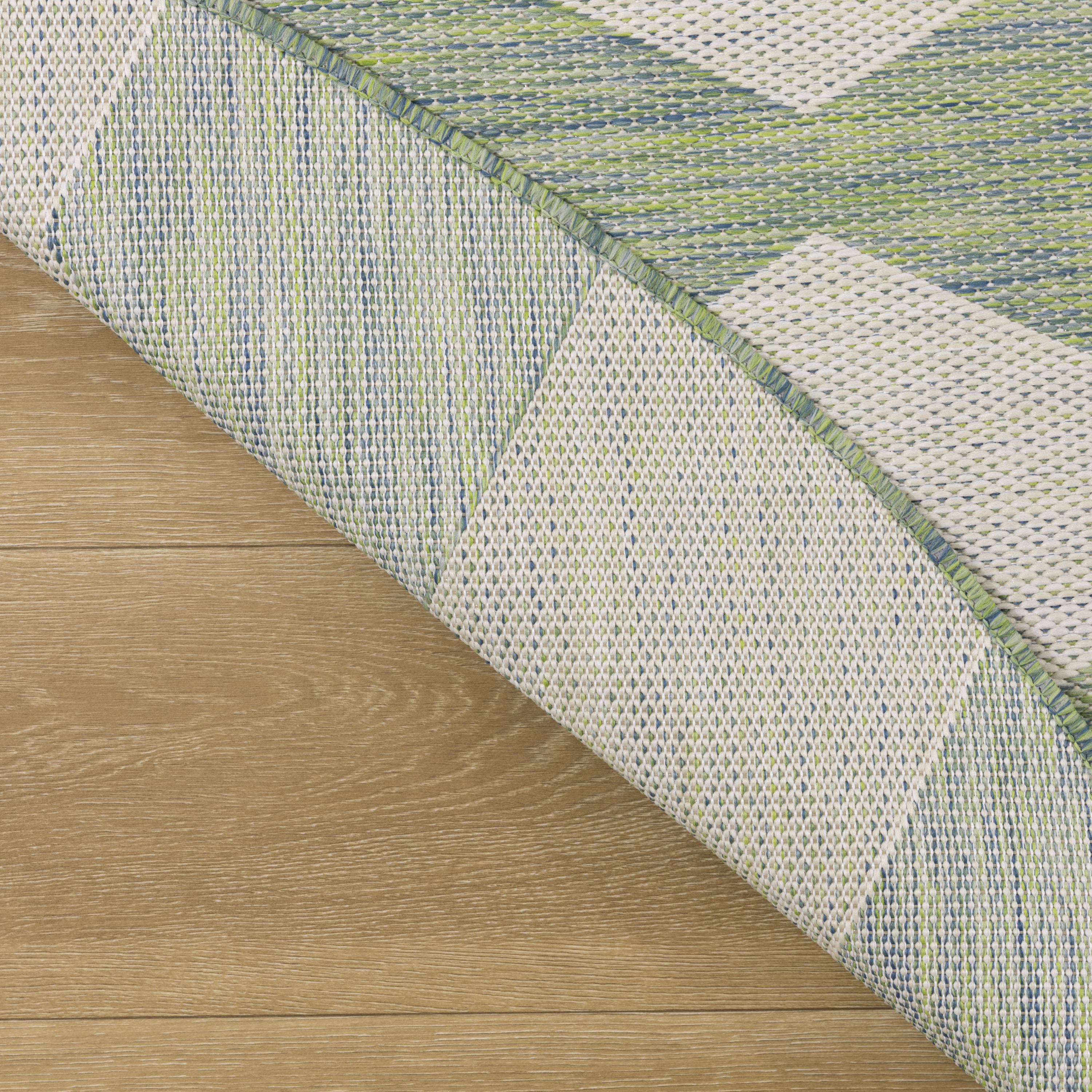 Nourison Positano 8' x Round Blue Green Modern Rug