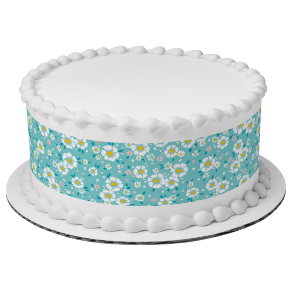 Blue Ditsy Print PhotoCake® Edible Image® Strips