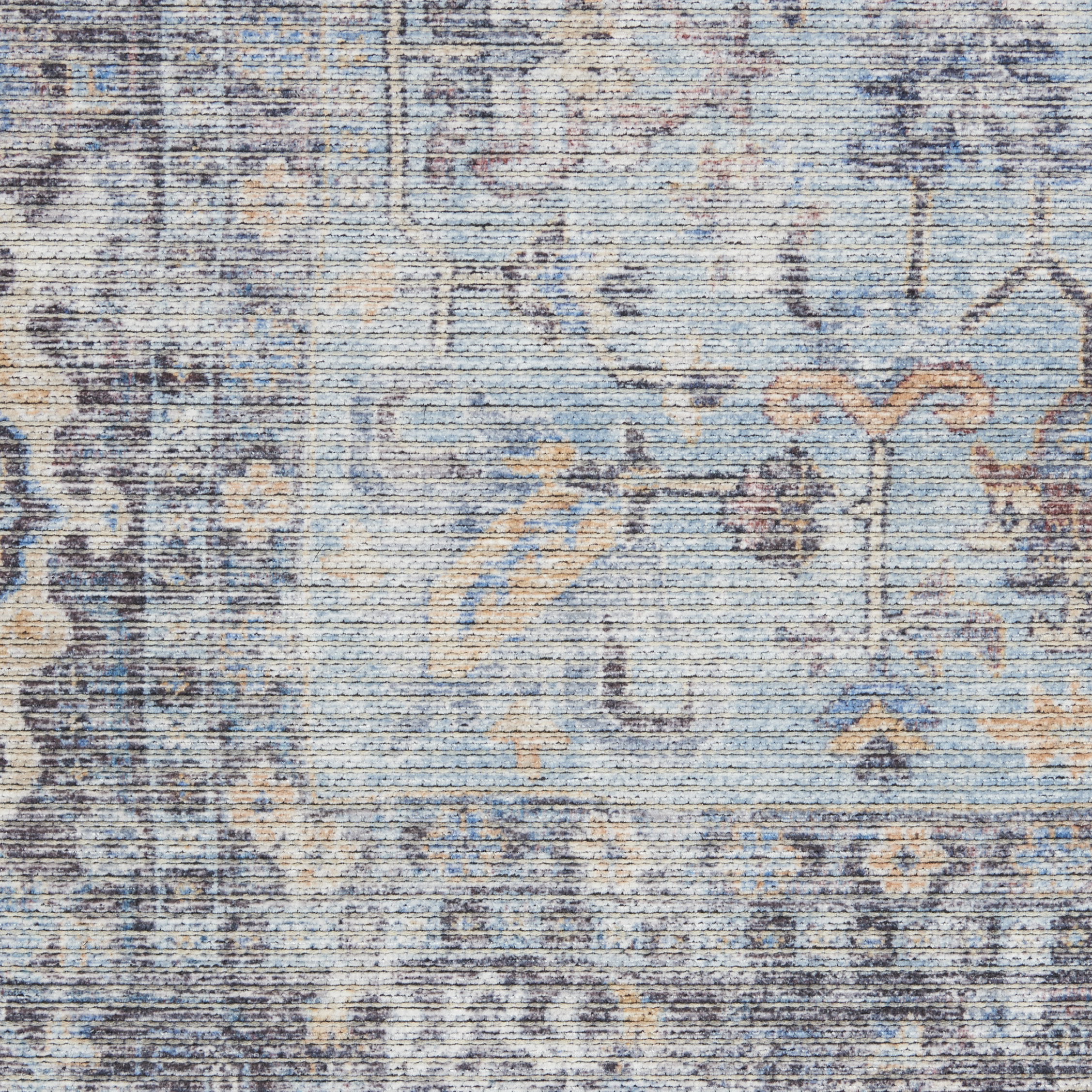Nourison New Concept Washables 2'2" x 10' Light Grey Blue Vintage Indoor Rug