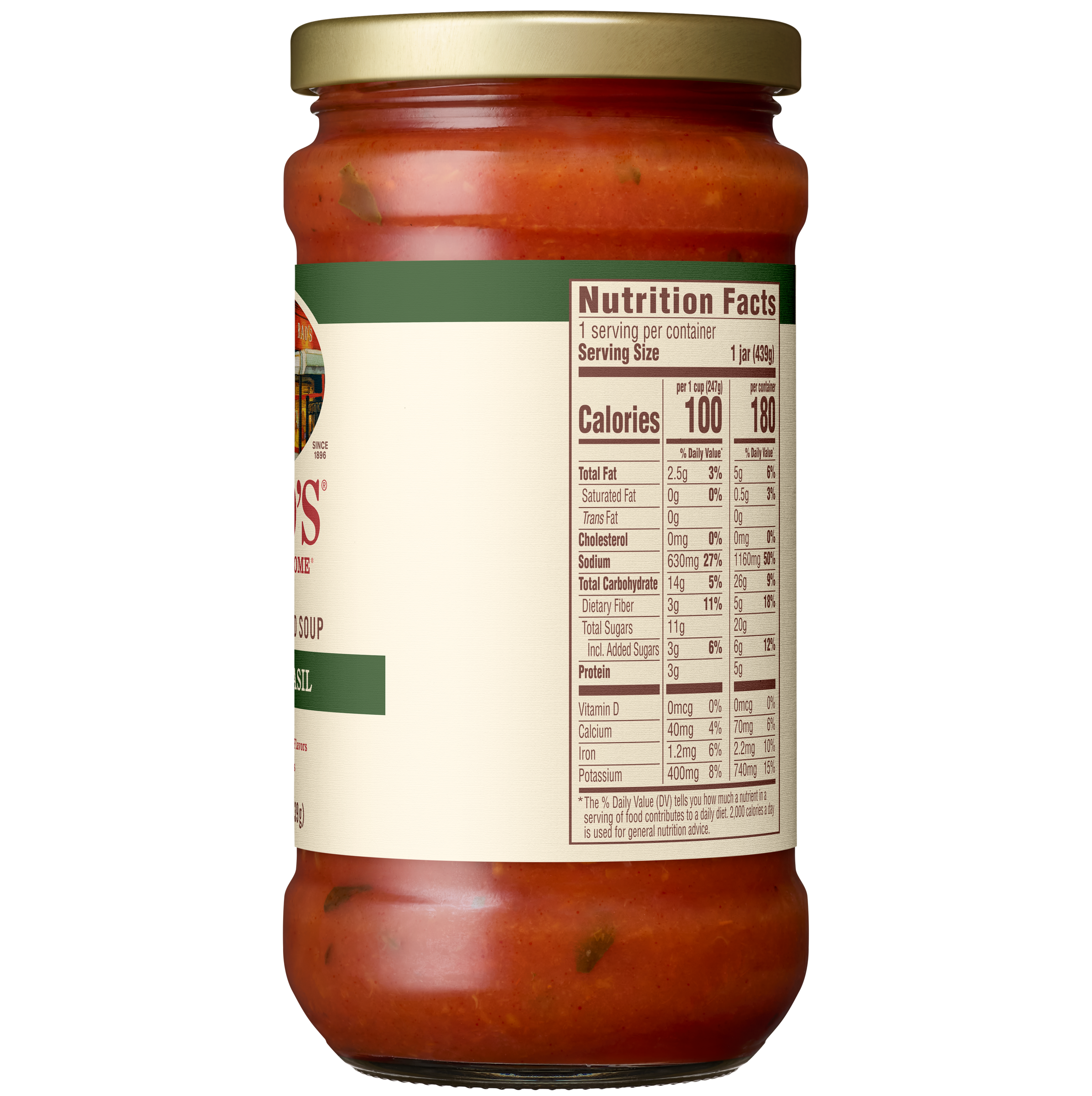 Tomato Basil Soup, 15.5 oz - Right Image