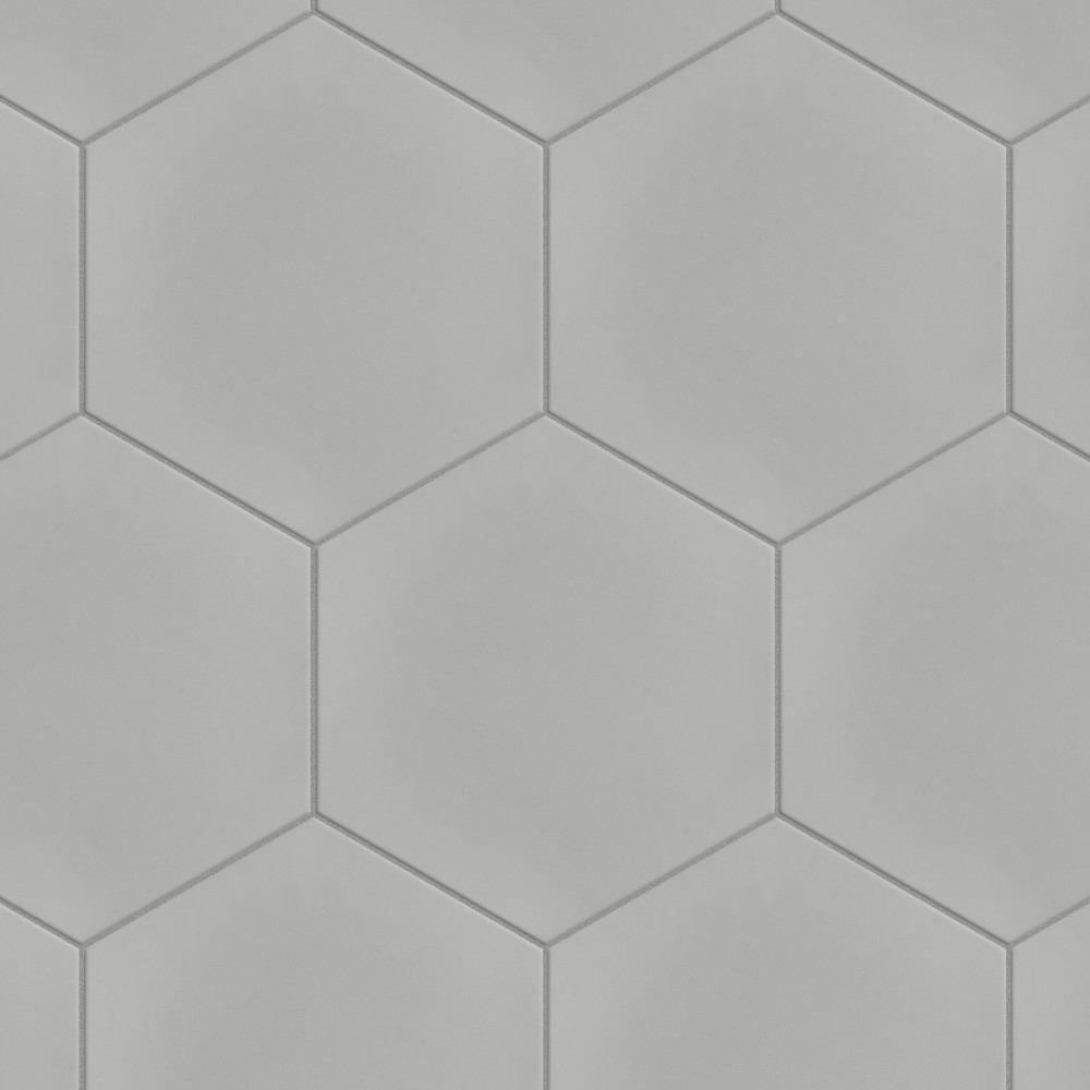 Textile Basic Hex Silver 8.63x9.88 Hexagon Porcelain Floor and Wall Digital Pattern