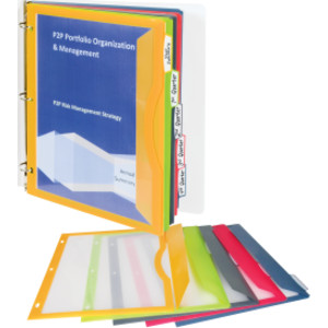 Binder Pockets with Write-On Tabs, Set of 5