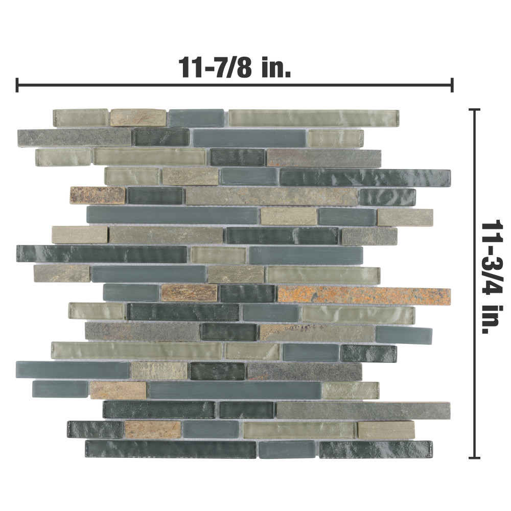 Tessera Piano Wisp 11-3/4 in. x 11-7/8 in. Glass Mosaic Tile | Merola Tile