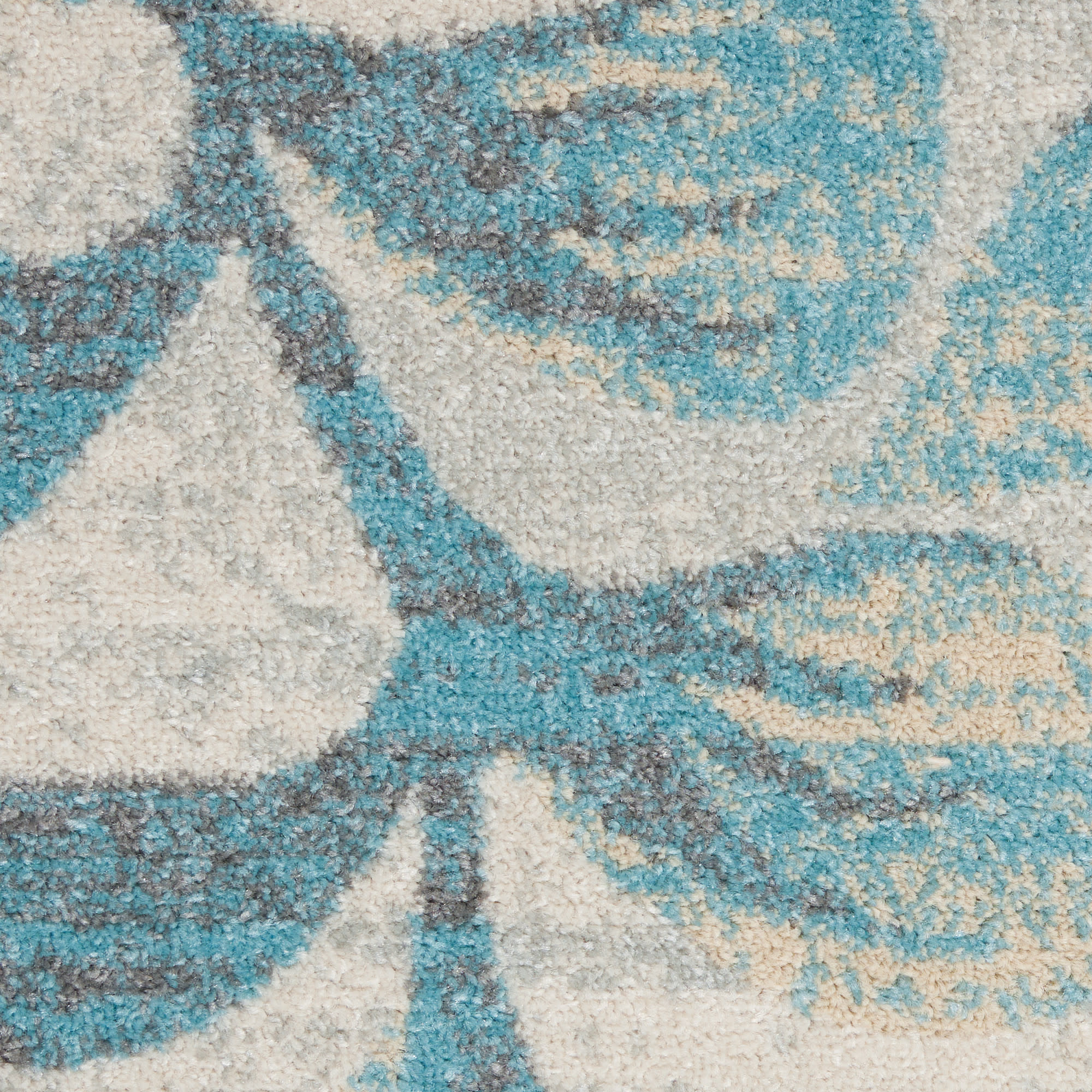 Nourison Tranquil 6' x 9' Ivory Turquoise Farmhouse Indoor Rug