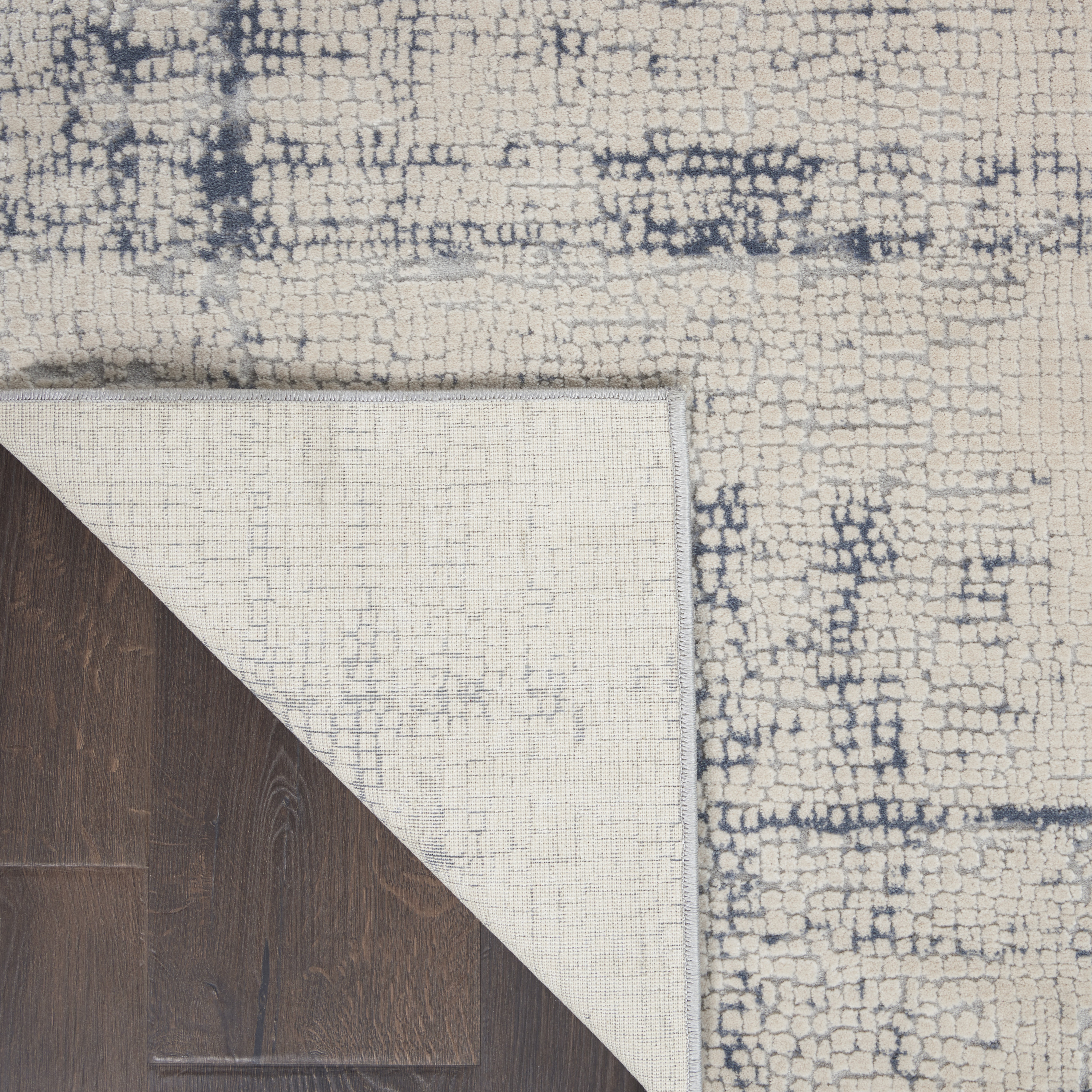 Nourison Rustic Textures 2'2" x 7'6" Ivory/Blue Modern Indoor Rug