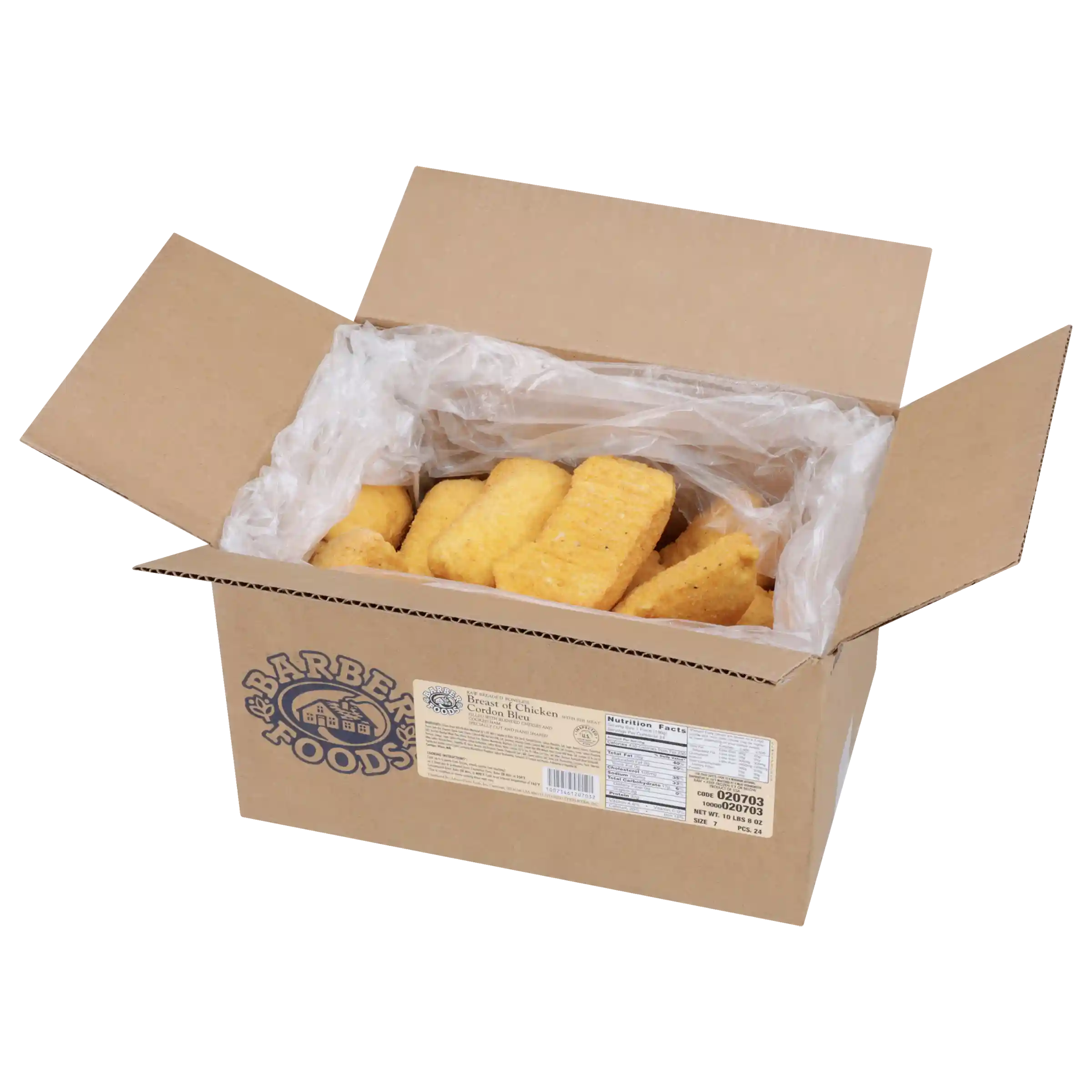 Barber Foods® Uncooked Breaded Cordon Bleu Boneless Stuffed Chicken Breasts 7 oz._image_4