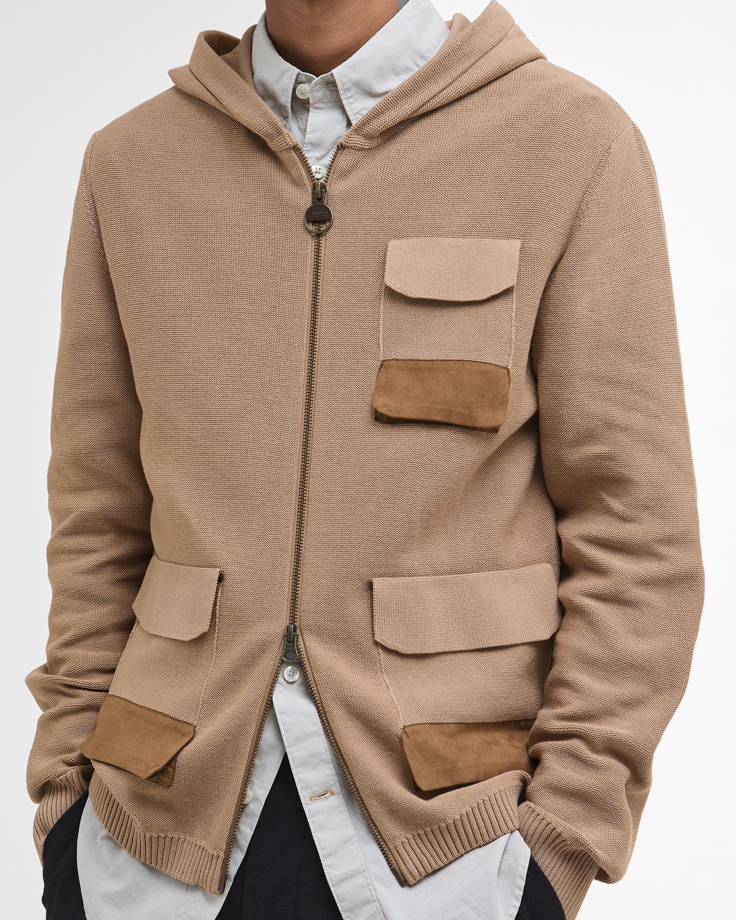 Barbour x TO KI TO Multi-Pocket Knitted Hoodie image number 4