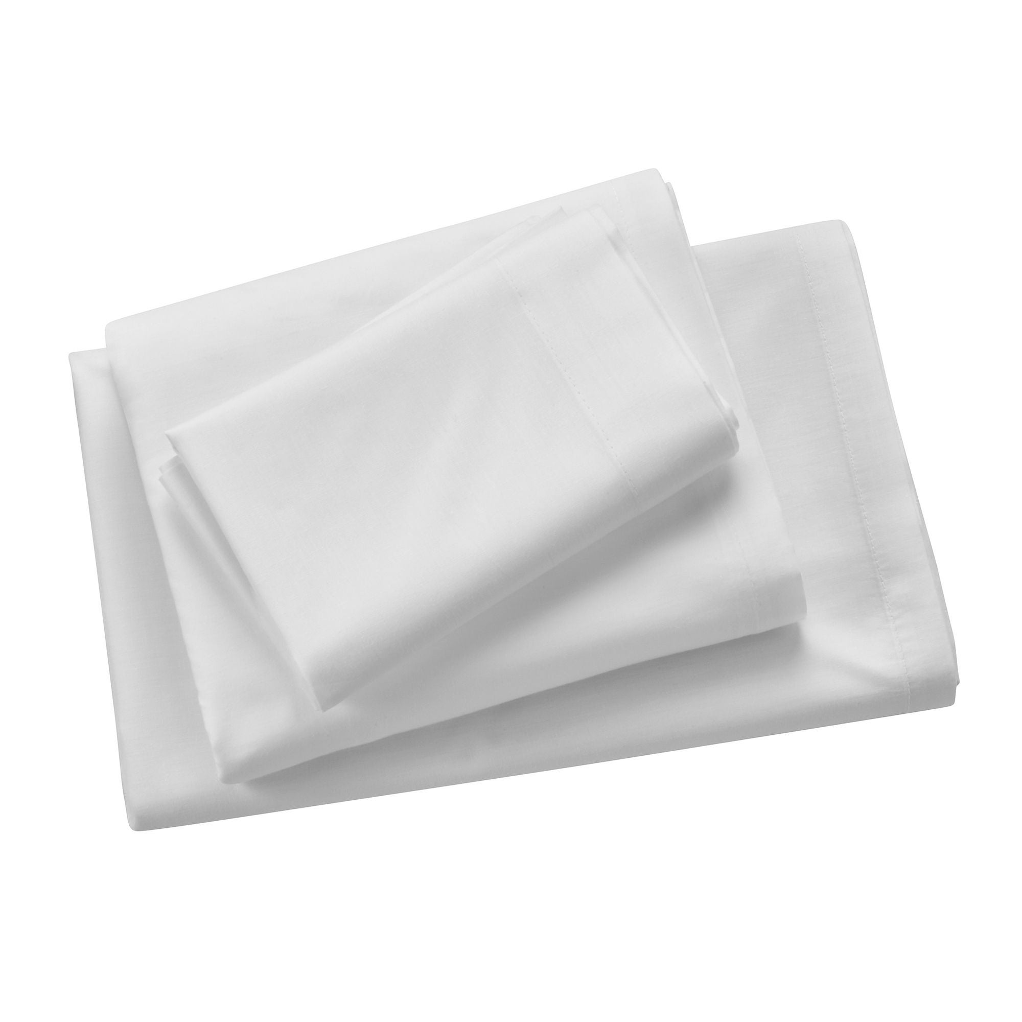 Bed Sheet Global Select™ Flat 66 W X 104 L Inch White / White Hem 55% Cotton / 45% Polyester Reusable