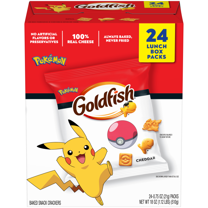 Pokémon Cheddar Baked Snack Crackers, 24 count box