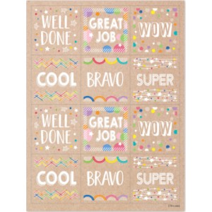 Krafty Pop Colorful Kraft Reward Stickers