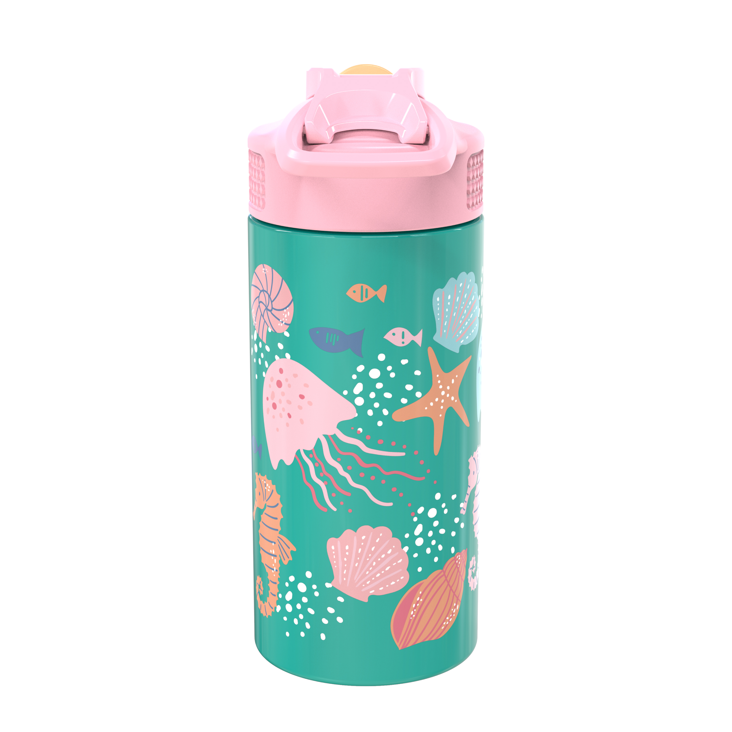 Seashells 14 ounce Stainless Steel Vacuum Insulated Water Bottle, Multicolored slideshow image 3