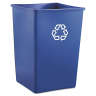 Rubbermaid Commercial, Untouchable®, 35 gal, Resin, Blue, Square, Receptacle