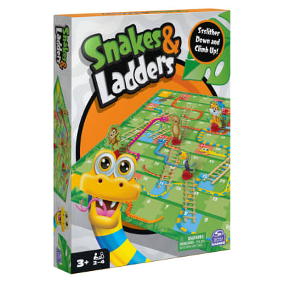 Spin Master Games, Snakes & Ladders Game for Kids Colorful 2-4 Player Board Game for Family Game Night Cool Things Fun Games, for Kids Ages 3 and up