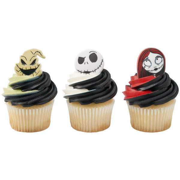 Disney Tim Burton's The Nightmare Before Christmas Jack Skellington, Sally, and Oogie Boogie Cupcake Rings