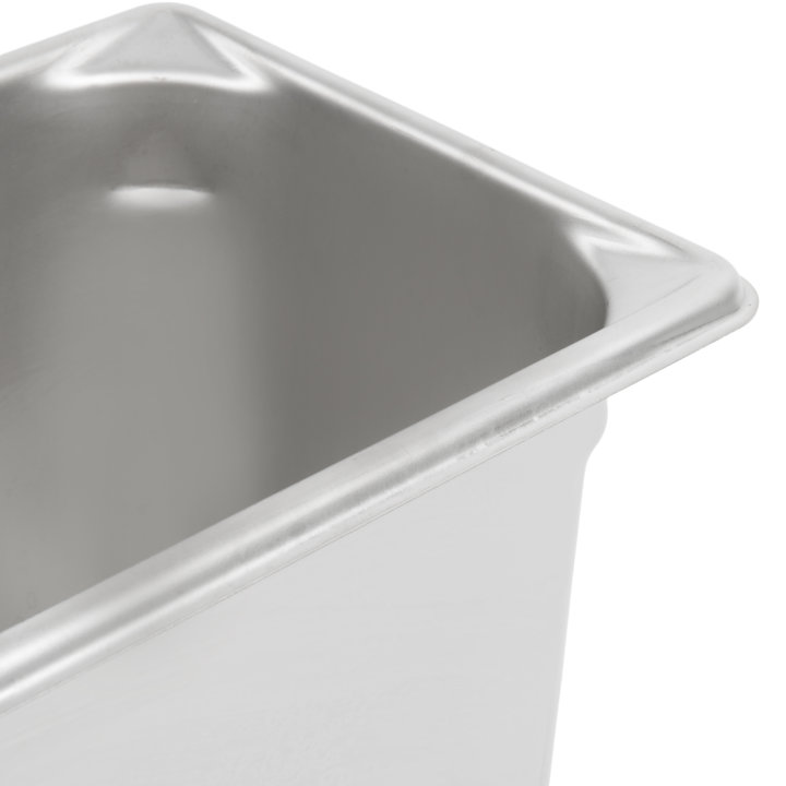 Third-size 6-inch-deep Super Pan V® stainless steel steam table pan